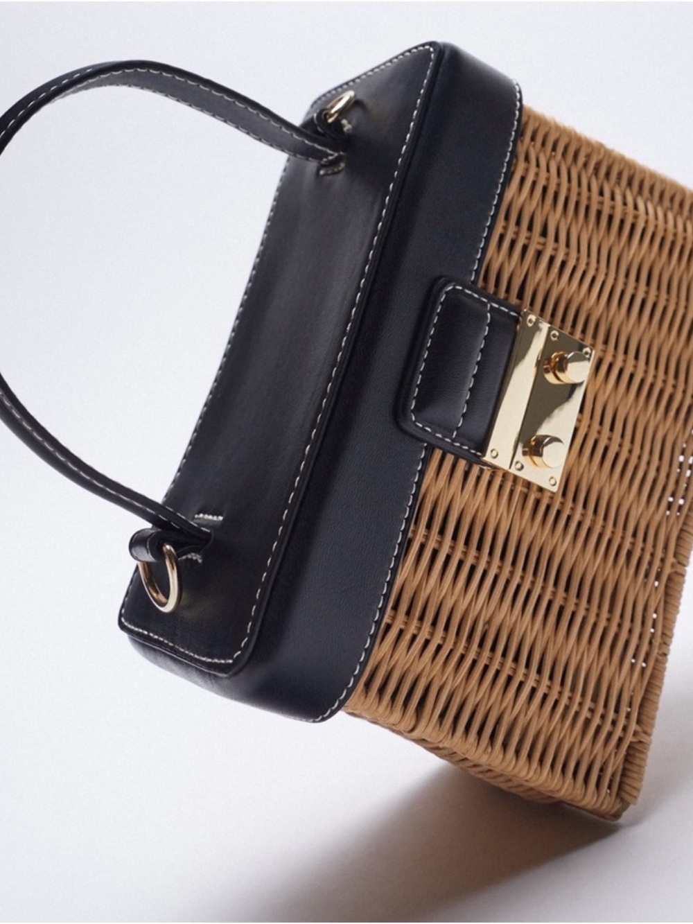 Zara Top Handle Woven Box Bag - Picture 3 of 9